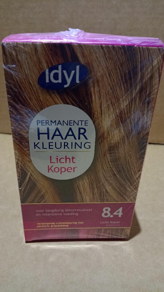 Idyl permanente haar kleuring licht koper haarverf 8.4, Ophalen of Verzenden, Nieuw, Overige typen
