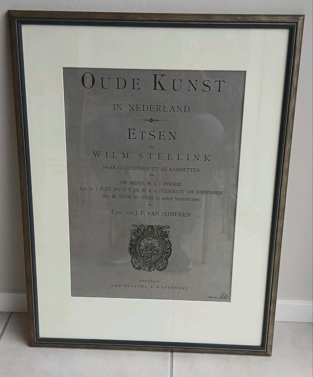 Titelpagina oude kunst in Nederland etsen, Antiek en Kunst, Ophalen of Verzenden