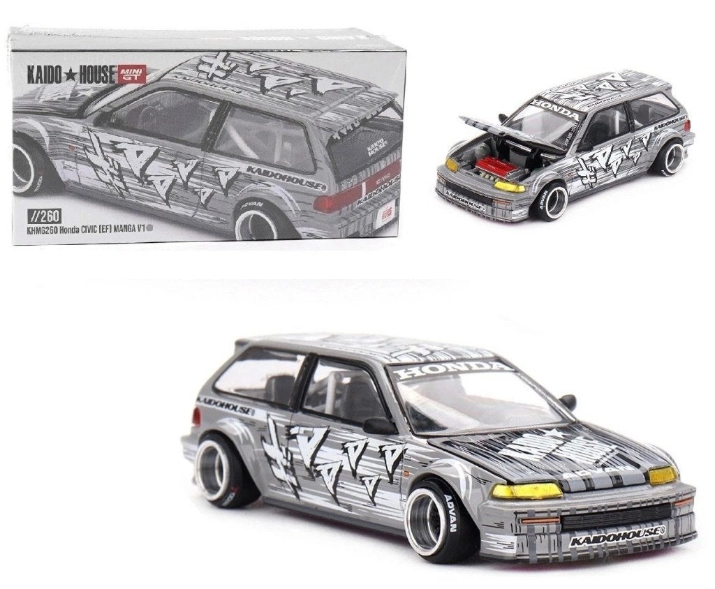 KHMG260 Honda Civic (EF) Manga V1 van Mini GT 1/64 Kaido 260, Ophalen of Verzenden, Nieuw, Auto