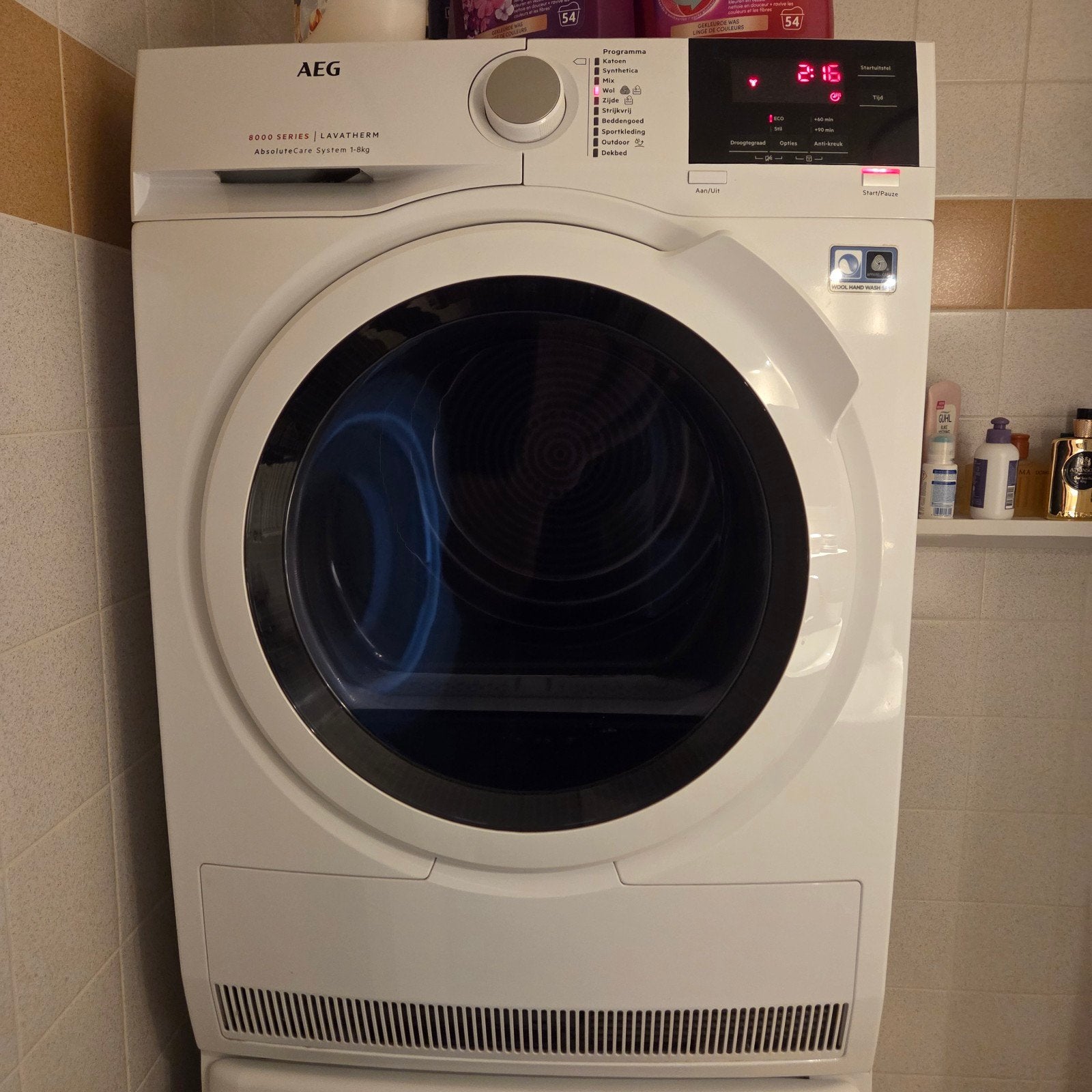 AEG Lavatherm droger met defecte draaiknop/computer, Witgoed en Apparatuur, Wasdrogers, Ophalen, Gebruikt, 8 tot 10 kg, Voorlader