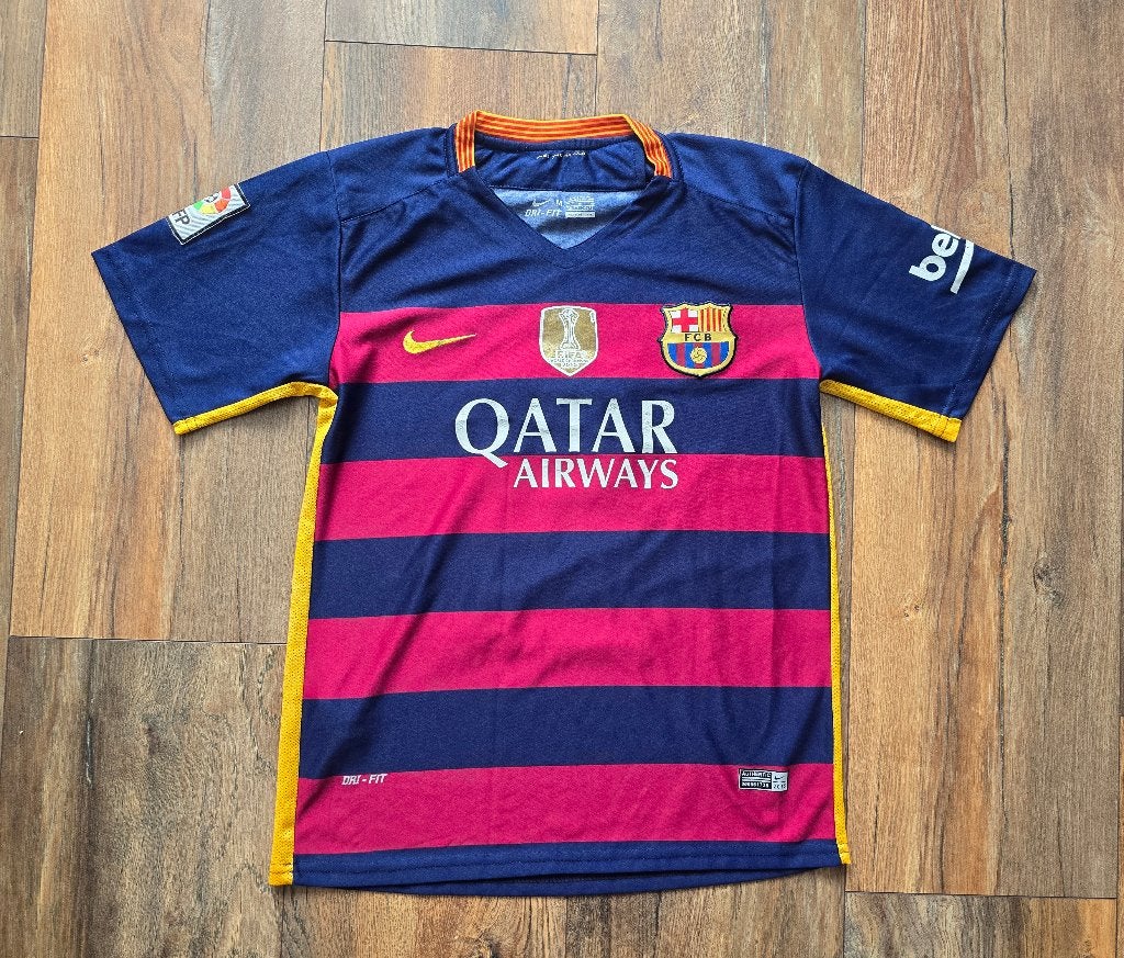 Kinder Voetbalshirt Messi Barcelona, Jongen of Meisje, Sport- of Zwemkleding, Ophalen of Verzenden, Zo goed als nieuw