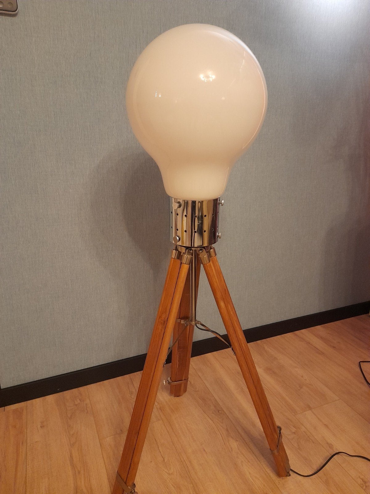 Grote bollamp vintage Peertje!, Huis en Inrichting, Lampen | Vloerlampen, Ophalen, E27 (groot), Zo goed als nieuw, Glas