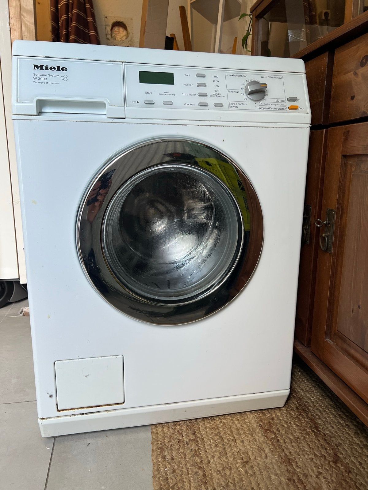 Miele W 3903 SoftCare Wasmachine (element stuk), Gebruikt, Ophalen of Verzenden, Voorlader, Wolwasprogramma
