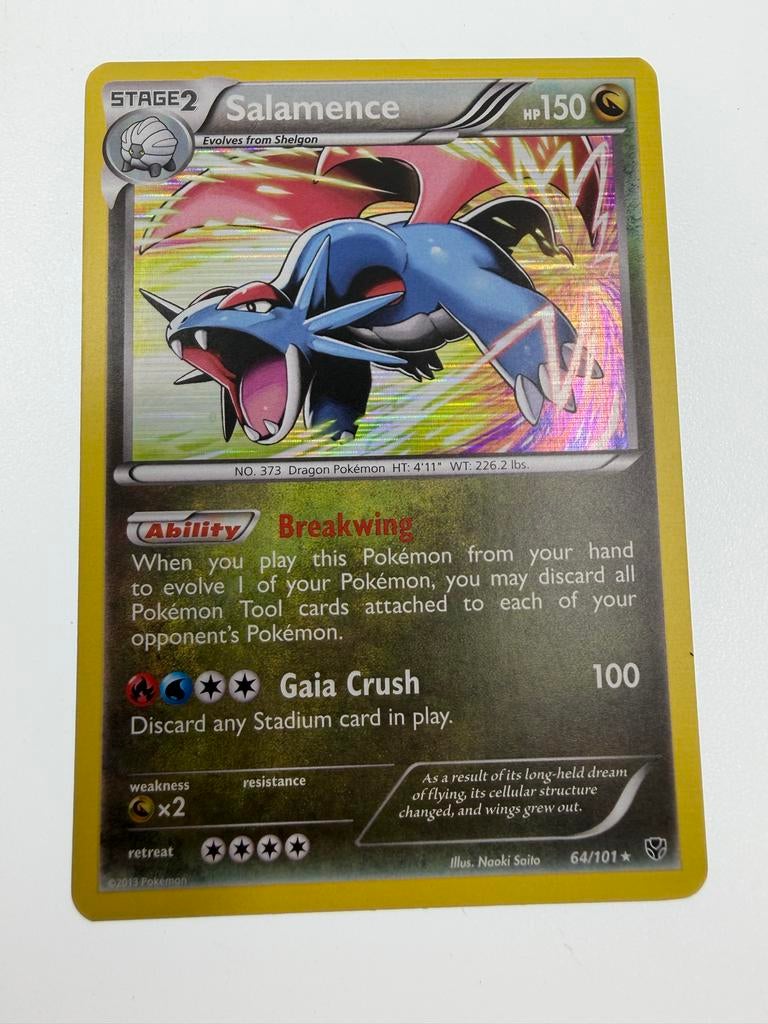 Salamence 64/101 Holo Rare - Plasma Freeze Pokémon Kaart, Hobby en Vrije tijd, Ophalen of Verzenden, Gebruikt, Losse kaart, Foil