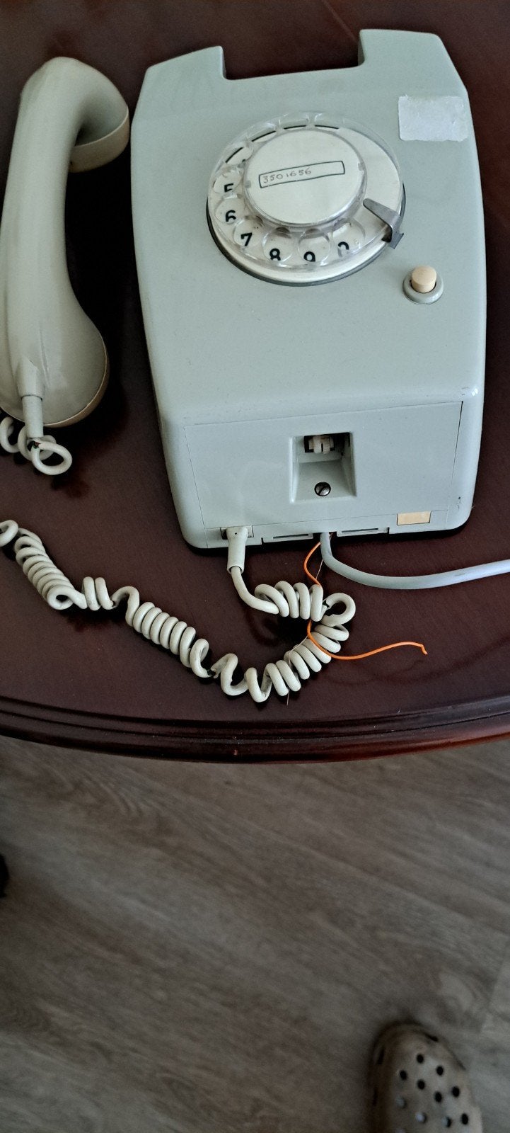 Vintage PTT Hangtelefoon met Draaischijf - Jaren '70, Ophalen of Verzenden, Gebruikt, Met draaischijf