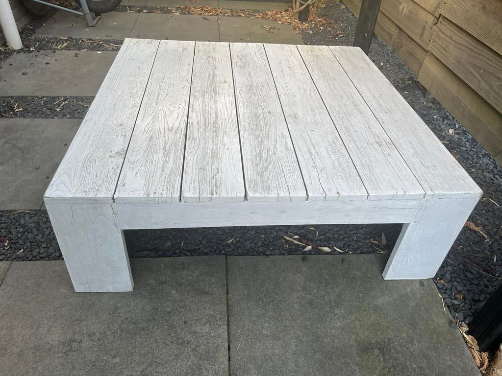 Hardhouten lounge tafel, Tuin en Terras, Tuintafels, Ophalen, Gebruikt, Vierkant, Hout