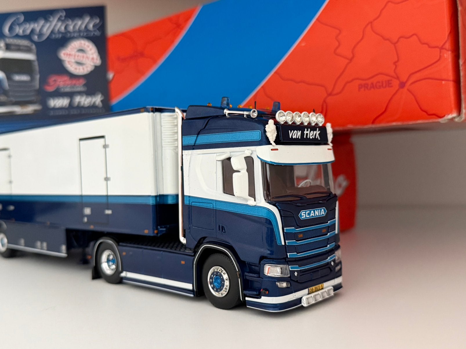 Tekno Scania van Herk Model Vrachtwagen 1:50, Ophalen of Verzenden, Zo goed als nieuw, Bus of Vrachtwagen, Tekno
