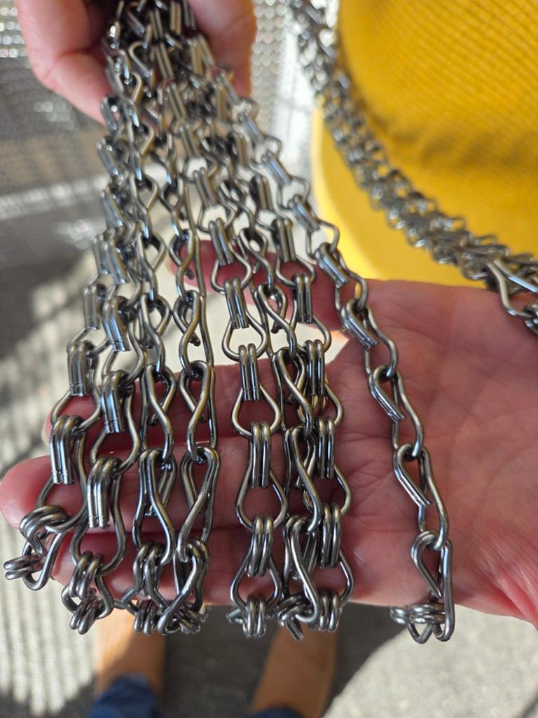 vliegengordijn van metalen schakels voor deur of raam, Gebruikt, 80 tot 100 cm, Hordeur, Ophalen of Verzenden