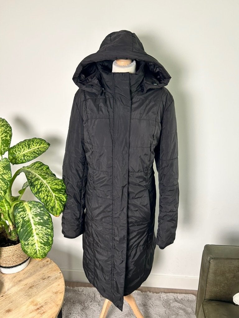 Bonprix maat 46 zwarte lange jas 3524, Bonprix, Bonprix, Bonprix, Zwart
