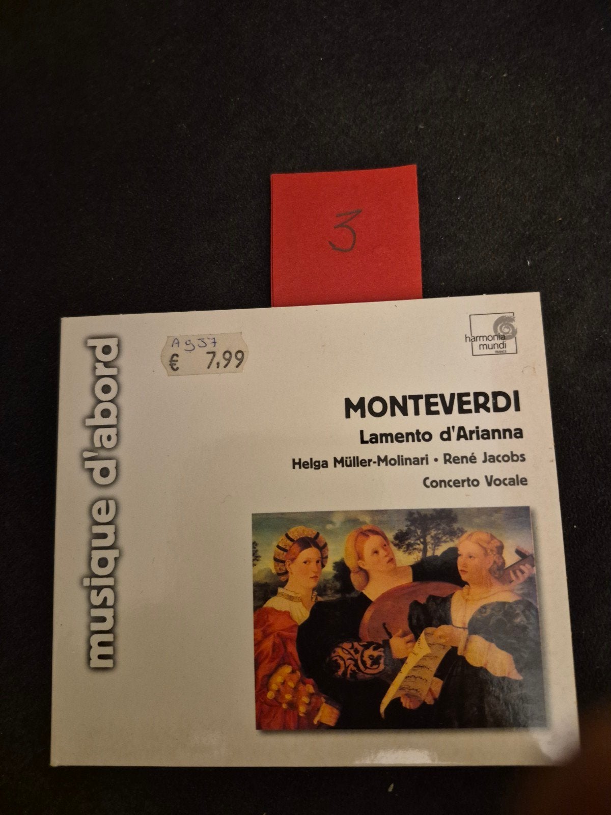 Monteverdi - Lamento d'Arianna CD (Harmonia Mundi), Overige componisten, Ophalen of Verzenden, Zo goed als nieuw, Inclusief boekje