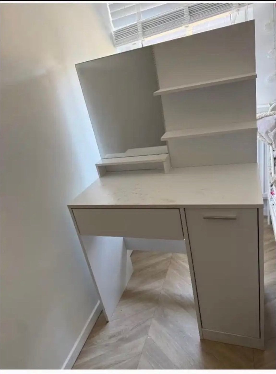 Witte Bureaukast met Opbergruimte en Planken, Huis en Inrichting, Bureaus, Ophalen, Gebruikt, Met lades, Spaanplaat of MDF