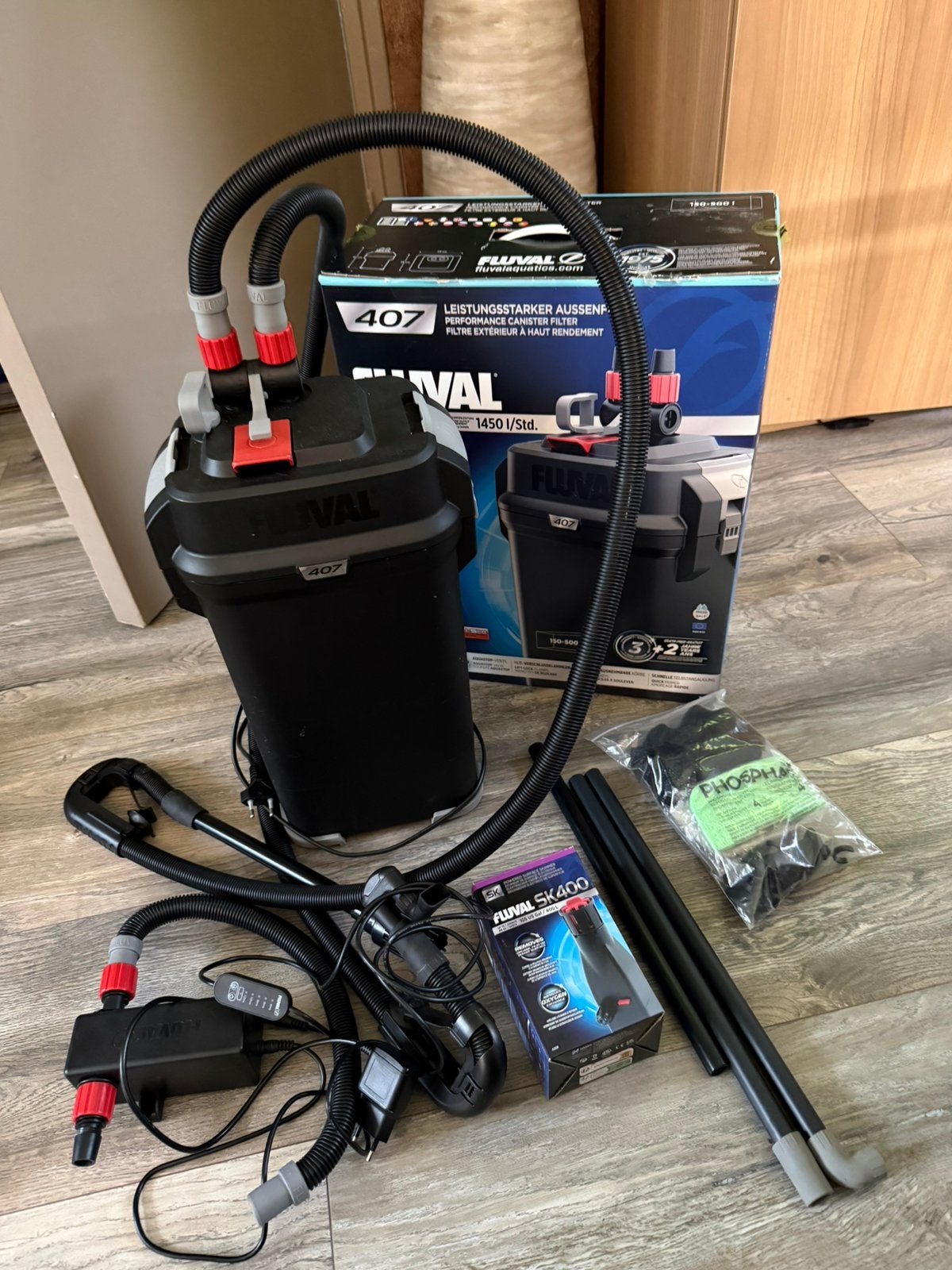 FLUVAL 407 aquarium pomp met UVC en Skimmer complete set, Ophalen, Zo goed als nieuw, Inclusief controller, Fluval