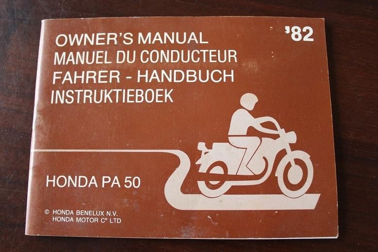 Honda PA50 1982 Camino bromfiets instructie boekje PA 50, Fietsen en Brommers, Handleidingen en Instructieboekjes, Nieuw, Ophalen of Verzenden