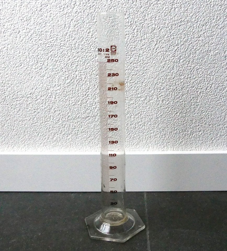 Maatcilinder glazen cilinder 250 ml glas maatbeker, Ophalen, Gebruikt, Overige typen