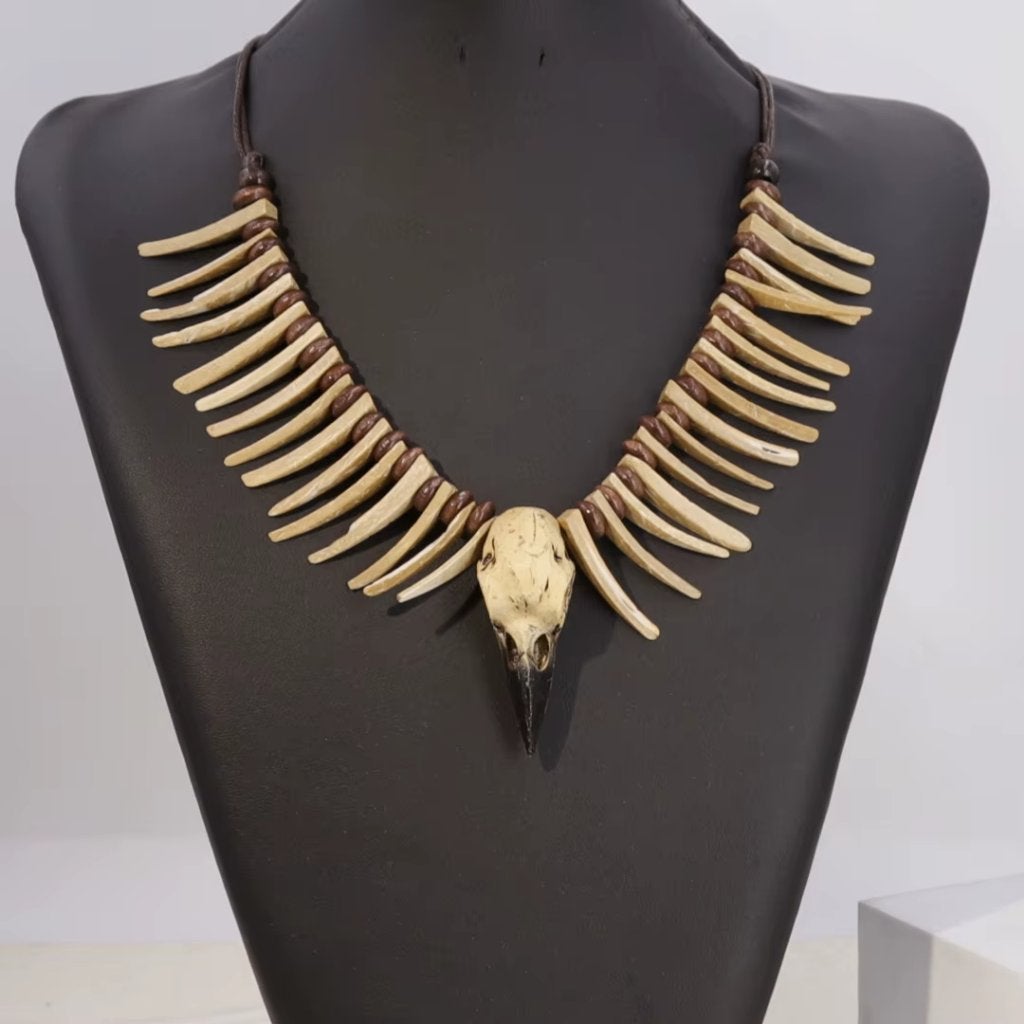 Viking Ketting Met Kraaienschedel, Overige materialen, Verstelbaar, Overige kleuren, Verzenden
