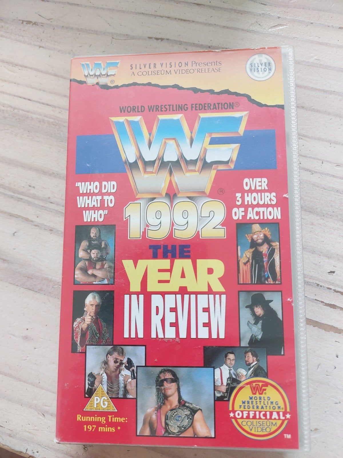Wwf wrestling year in review 1992 videoband, Alle leeftijden, Ophalen of Verzenden, Gebruikt
