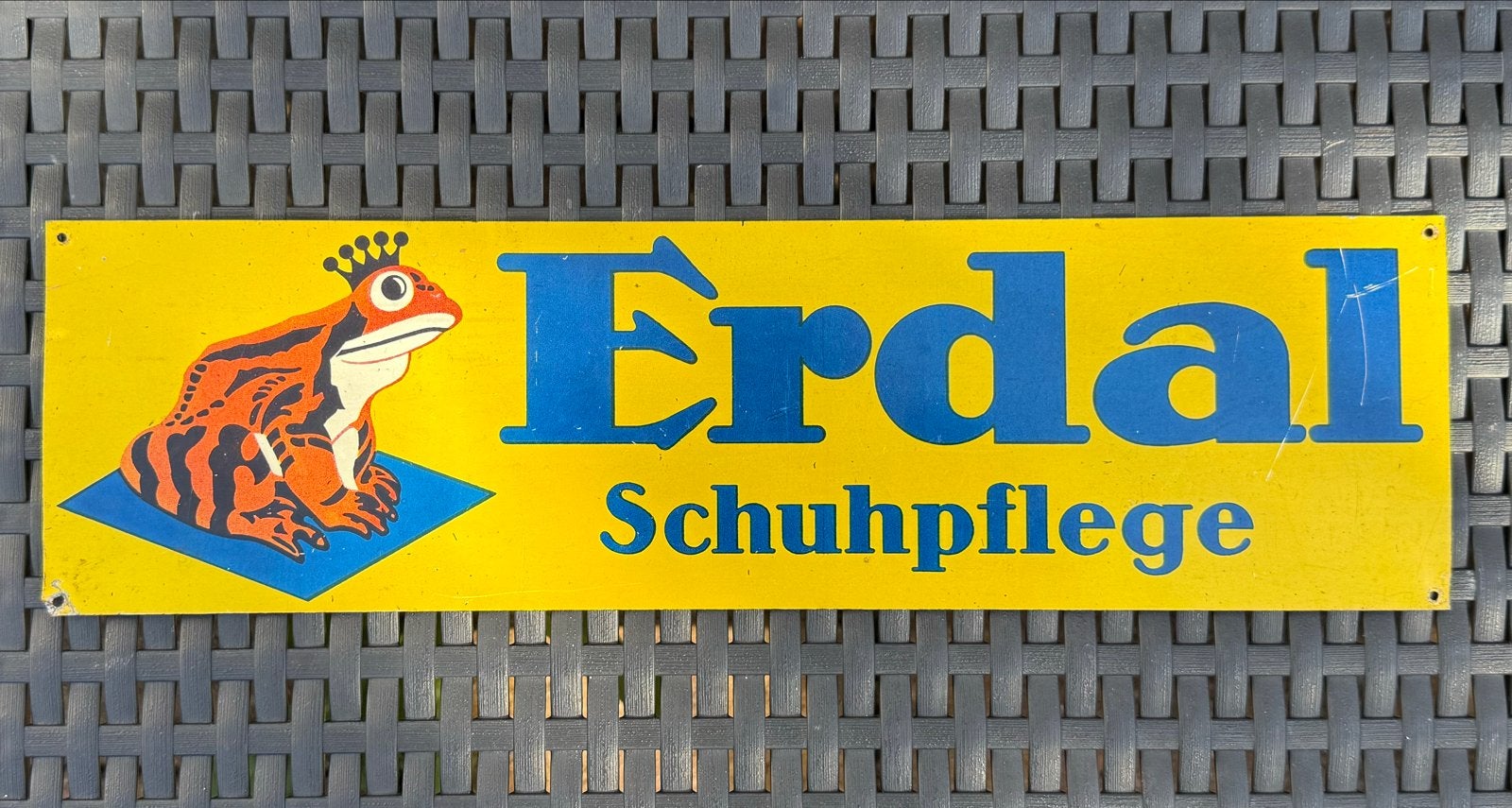Blikken Recclanebord Erdal Schuhpflege, Ophalen of Verzenden, Gebruikt, Reclamebord