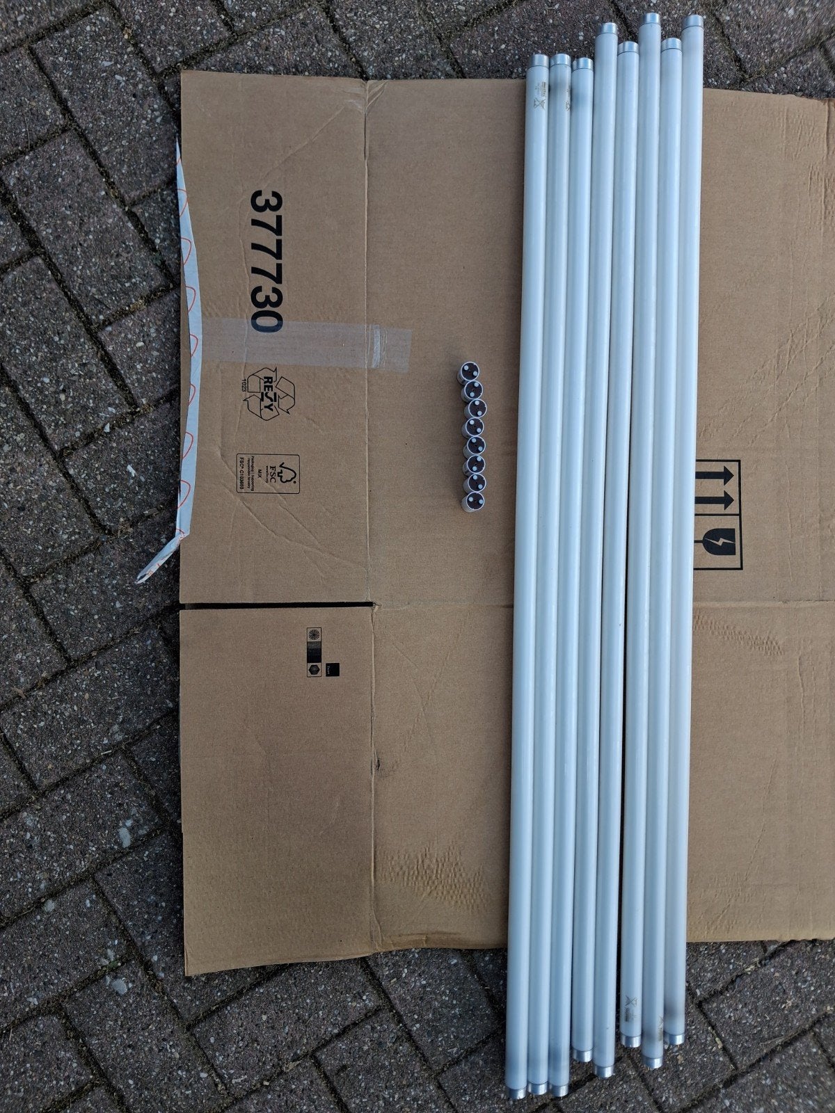 8 TL buizen 120cm plus starters, Gebruikt, G13 (TL), TL-buis, Ophalen