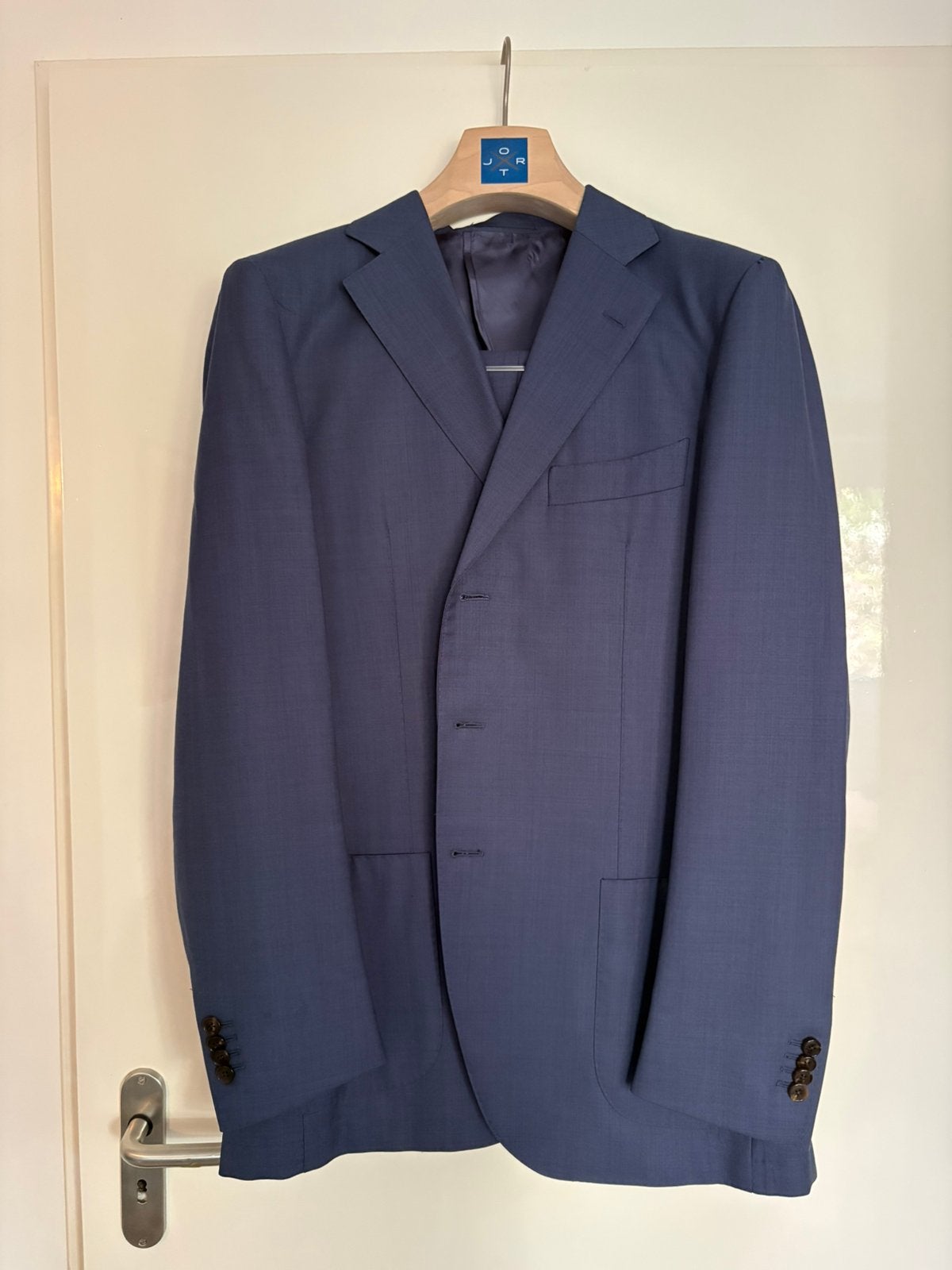 Suitsupply x Jort kostuum 54 (long) grijsblauw, Kleding | Heren, Kostuums en Colberts, Ophalen of Verzenden, Zo goed als nieuw