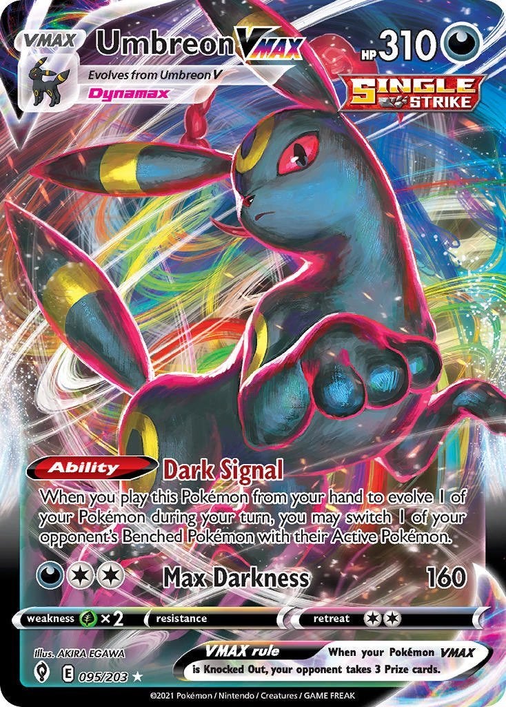 Pokémon kaart Umbreon VMAX – 095/203 – Evolving Skies, Ophalen of Verzenden, Nieuw, Losse kaart