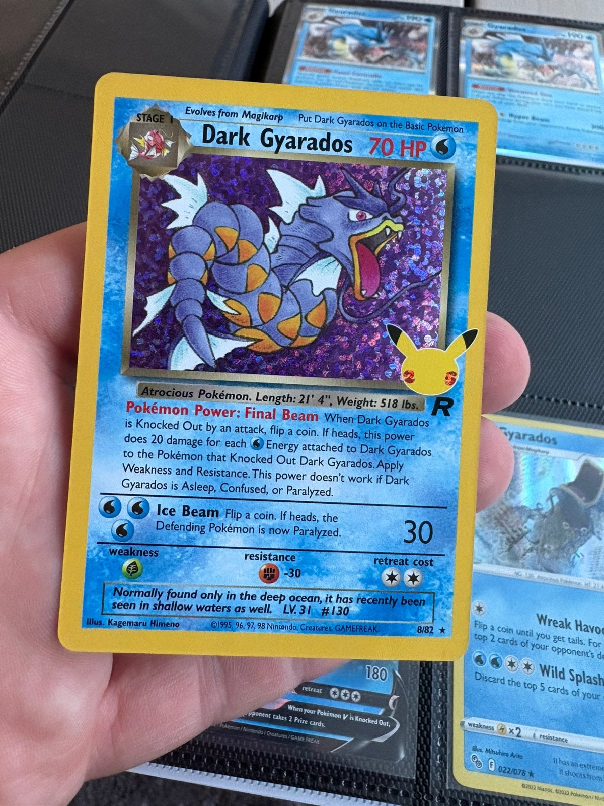 Dark gyarados celebration, Ophalen of Verzenden, Zo goed als nieuw, Meerdere kaarten, Foil