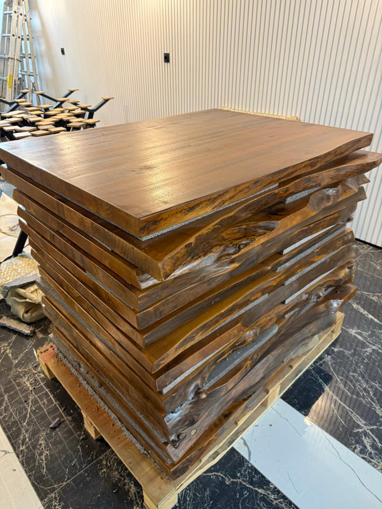 Originele walnoot tafelbladen handgemaakt, 100 tot 150 cm, Teakhout, Nieuw, Tafelblad