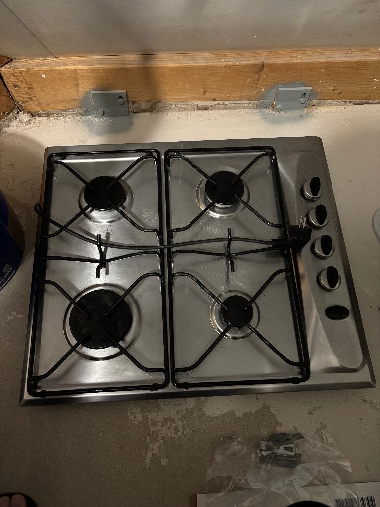 Whirpool gaskookplaat 60 cm, Witgoed en Apparatuur, Kookplaten, Ophalen, Gebruikt, 4 kookzones, Inbouw
