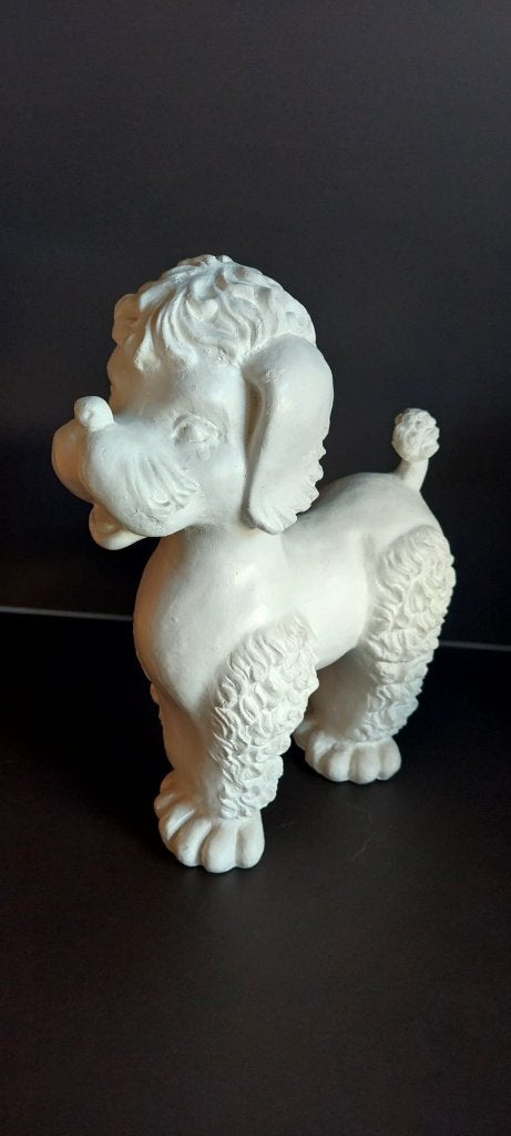 Beeld Groot & schattig wit poedel beeldje (30 cm), Ophalen of Verzenden, Zo goed als nieuw, Dier