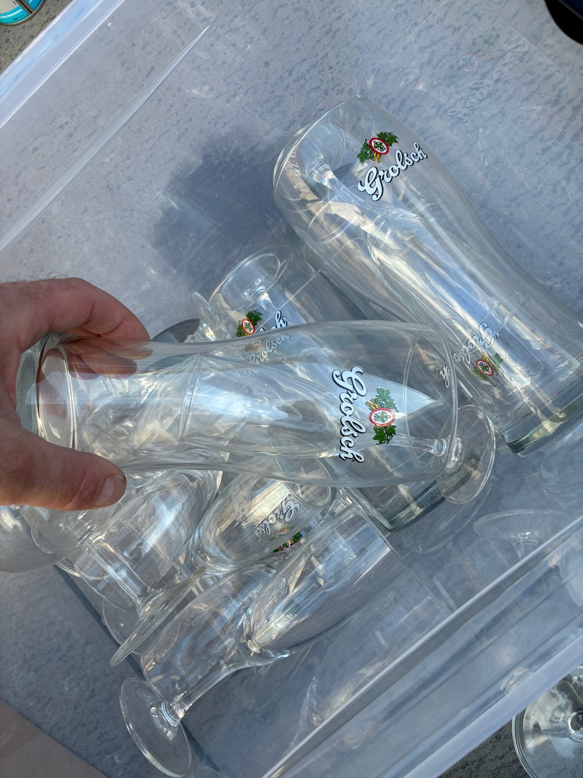 Diverse glazen: Grolsch, champagne, cocktail, Ophalen, Glas of Glazen, Gebruikt, Overige merken