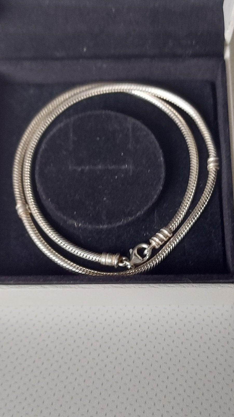 Originele Pandora zilveren ketting met karabijnsluiting, Ophalen of Verzenden, Zo goed als nieuw, Zilver, Zilver