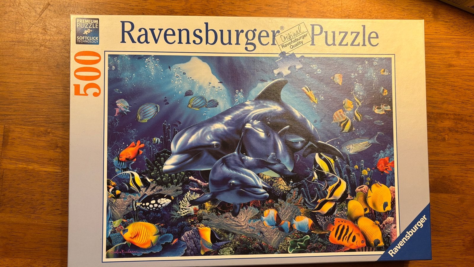 Ravensburger Dolfijnen Puzzel 500 stukjes, Ophalen of Verzenden, Minder dan 500 stukjes, Zo goed als nieuw, Legpuzzel