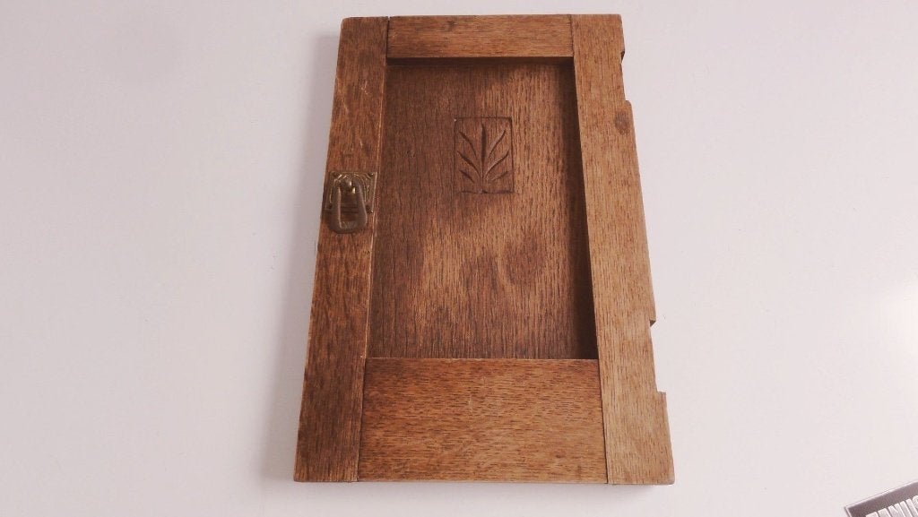 Deurtje, klein eiken kastdeurtje, antiek als decoratie, Ophalen of Verzenden