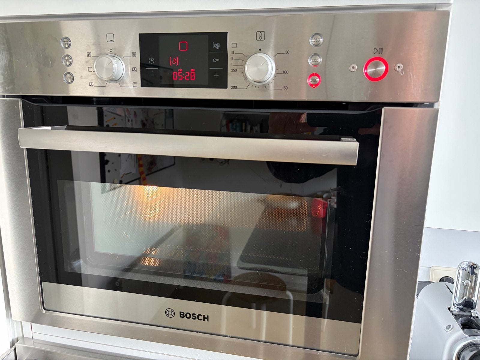 Bosch Inbouw Combi-Magnetron Oven, Witgoed en Apparatuur, Ovens, Gebruikt, Inbouw, Combi-oven, Bosch, 45 tot 50 cm, 45 tot 60 cm