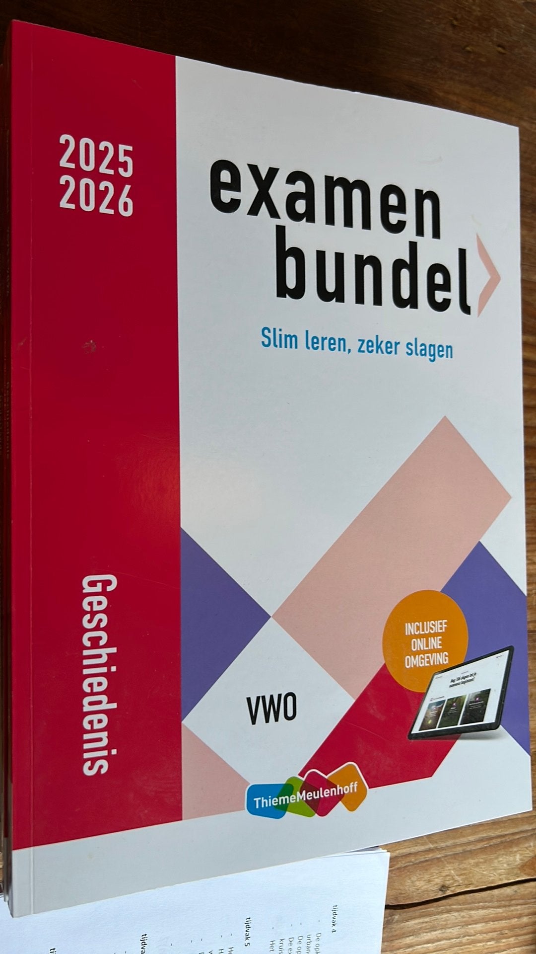 Examenbundel 2025-2026 25/26 geschiedenis economie wiskunde, Boeken, Schoolboeken, Ophalen of Verzenden, Zo goed als nieuw, VWO