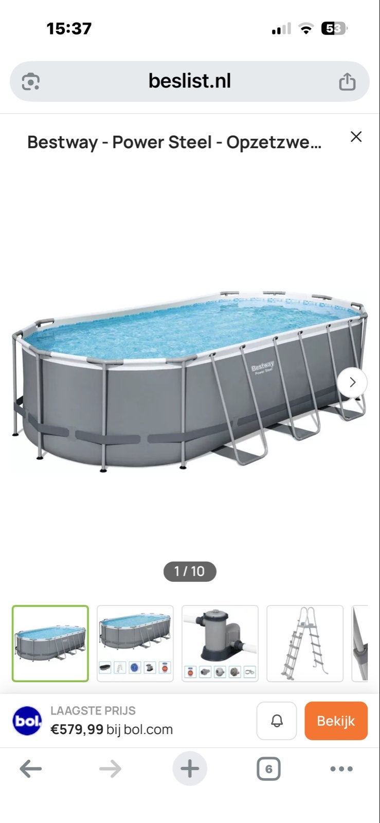 Bestway Power Steel zwembad 549x274x122 met verwarming, Tuin en Terras, Gebruikt, 200 tot 300 cm, Ovaal, Ophalen