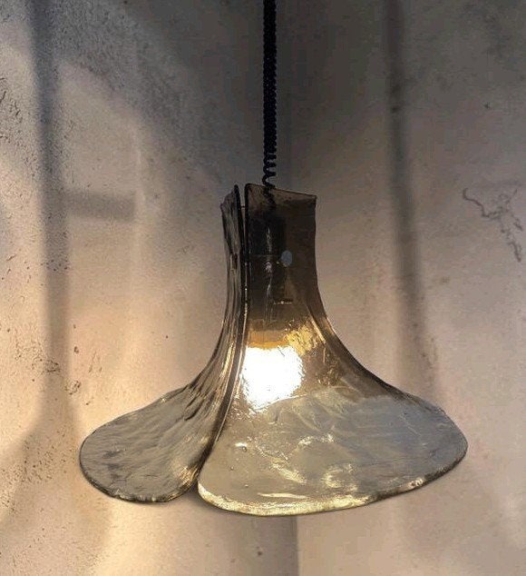 Tulip Carlo Nason voor Kalmar Franken Hanglamp 70s, Ophalen, E27 (groot), Mid Century modern, Glas