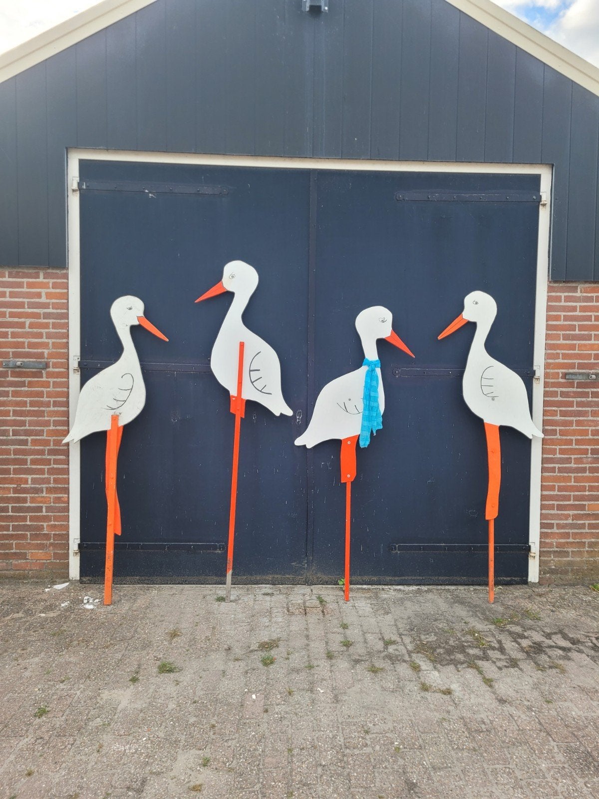 TE HUUR geboortebord ooievaar!, Ophalen, Zo goed als nieuw, Geboortebord