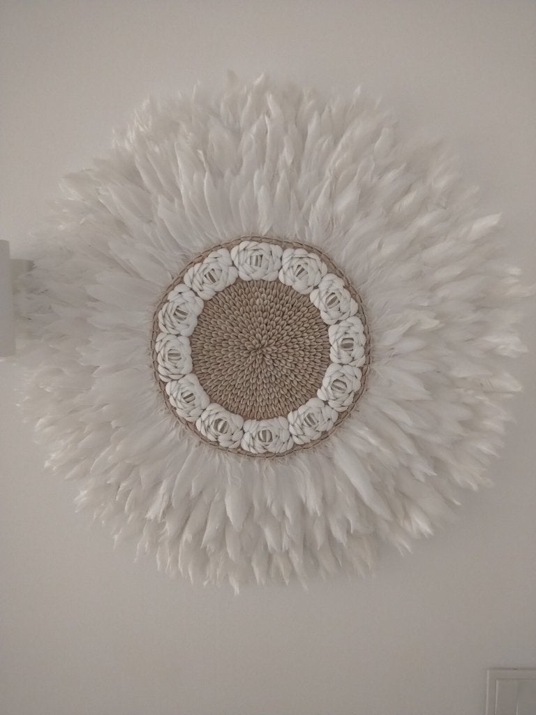 Witte Juju hat, Huis en Inrichting, 70 cm, Decoratieobject, Ophalen of Verzenden, Zo goed als nieuw