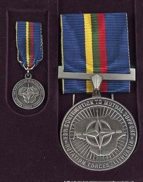 Gezocht: Efp Litouwen medaille, Ophalen of Verzenden, Landmacht, Nederland, Lintje, Medaille of Wings