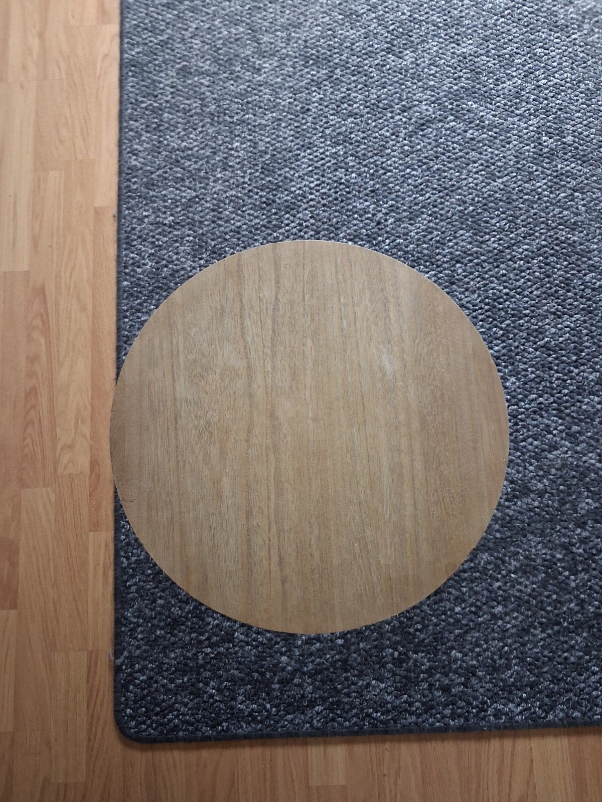 Ronde salontafel met metalen onderstel en houten blad, Minder dan 50 cm, Gebruikt, Rond, Minder dan 50 cm
