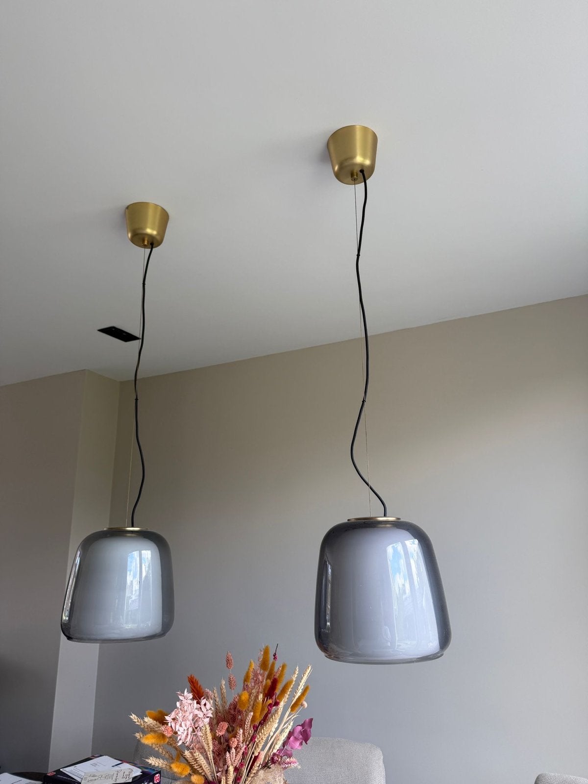 IKEA EVEDAL Hanglampen - Set van 2 (exclusief lampen), Ophalen of Verzenden, Zo goed als nieuw, Glas, E27 (groot)