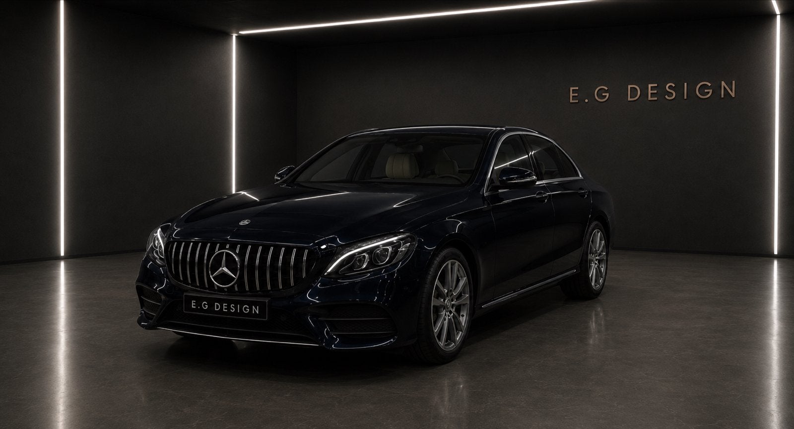 Mercedes-Benz C-Klasse c63s AMG look, Blauw, 245 pk, 75 €/maand, Particulier