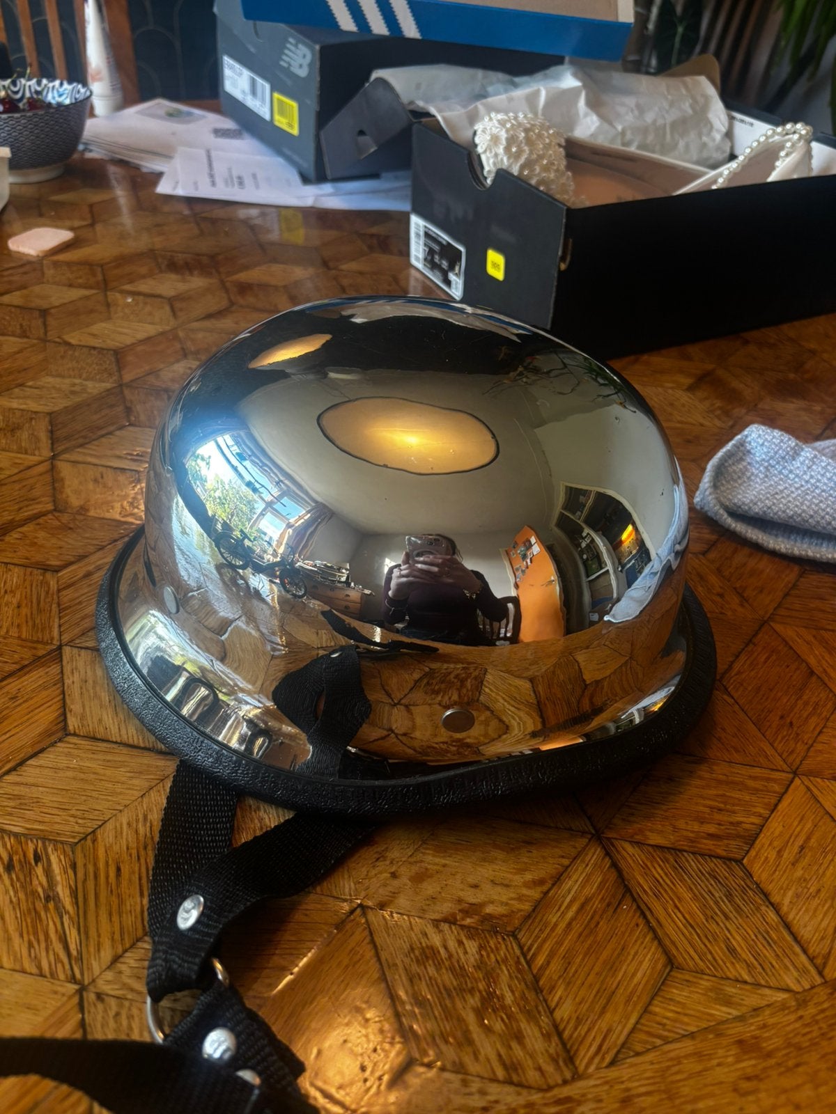 Retro helm, Fietsen en Brommers, Ophalen of Verzenden, Zo goed als nieuw