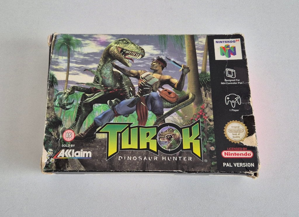 Turok Dinosaur Hunter Nintendo 64 N64 Game Compleet, Avontuur en Actie, Gebruikt, 1 speler, Ophalen of Verzenden