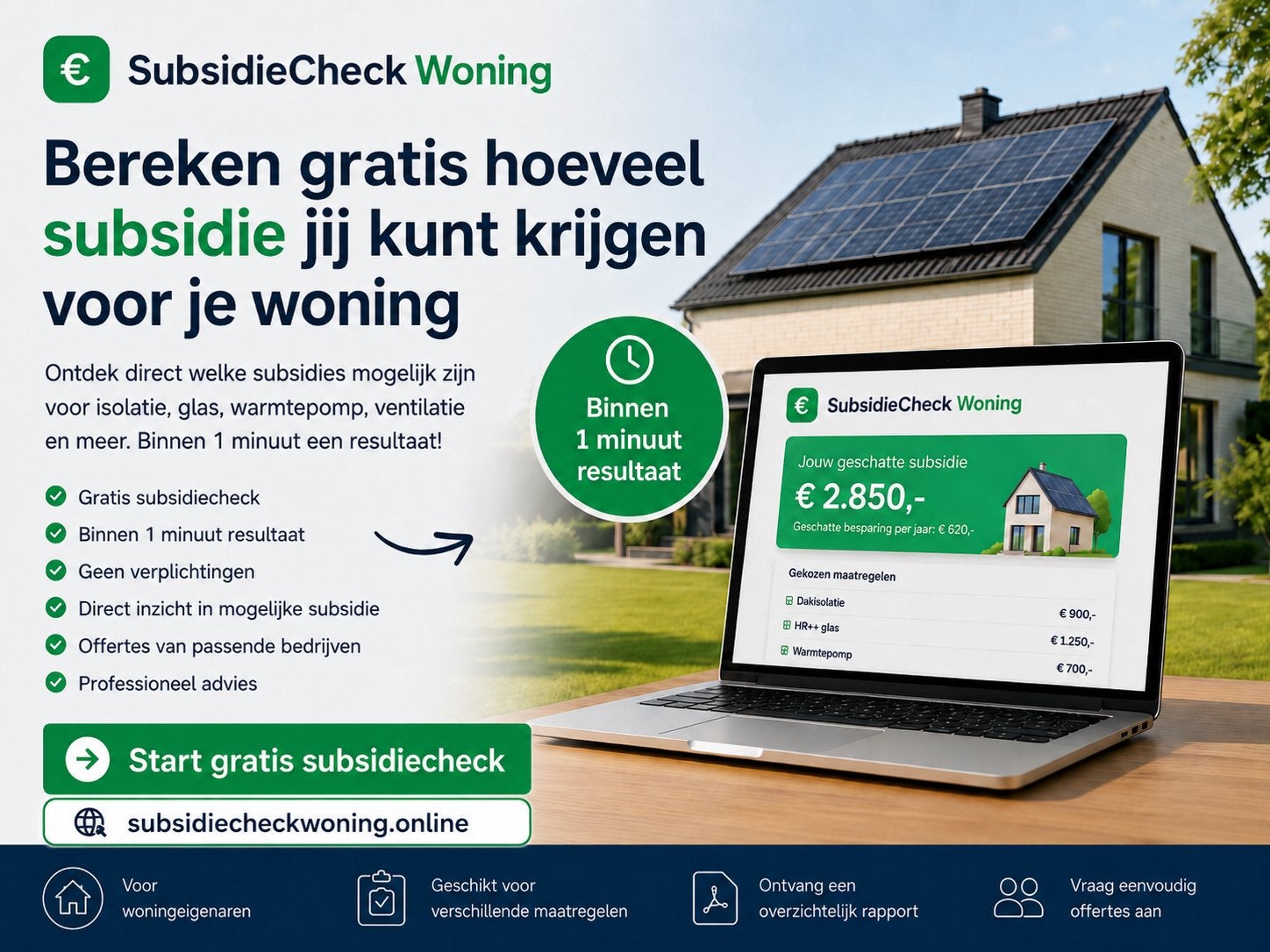 subsidiecheck voor je woning isolatie, glas, warmtepomp meer, Ophalen of Verzenden, Zo goed als nieuw, Minder dan 60 cm, Overige typen