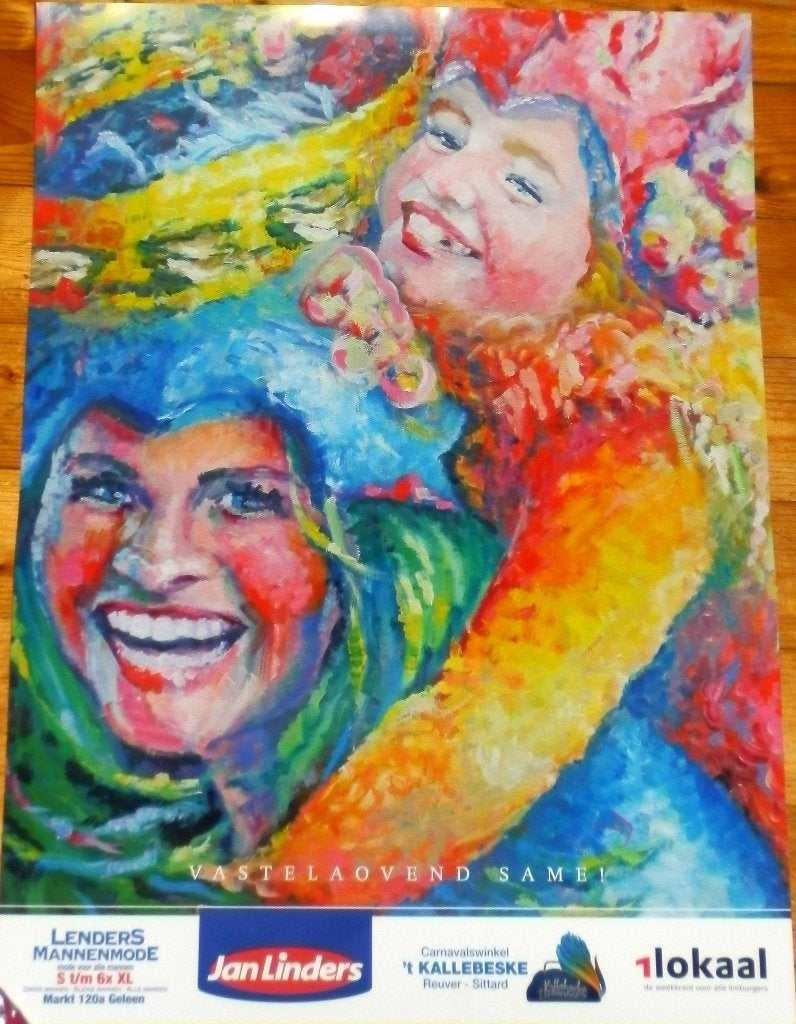 Poster Carnaval Jan Linders 2016 Jacqueline Klingenstijn, Ophalen of Verzenden, Zo goed als nieuw, A1 t/m A3, Film en Tv