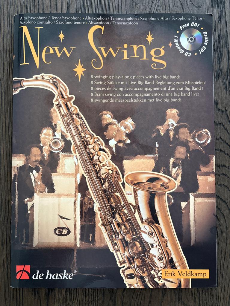 New Swing Saxofoon Boek - Erik Veldkamp (Zonder CD), Ophalen of Verzenden, Gebruikt, Houtblazer
