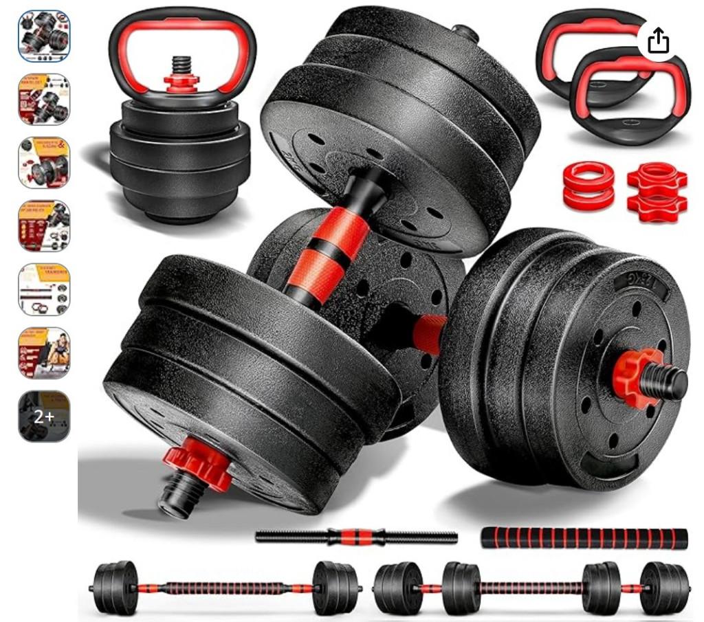 Dumbbells en kettlebell van 20 kg - nieuw!, Sport en Fitness, Fitnessmaterialen, Ophalen of Verzenden, Nieuw, Benen, Dumbbell