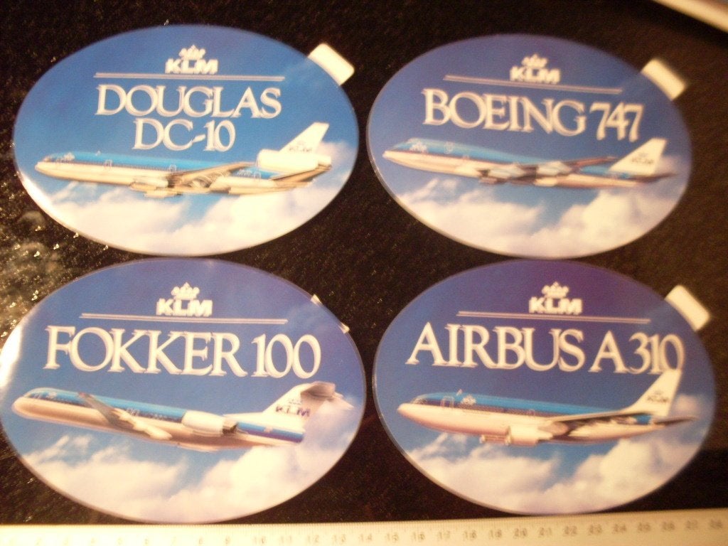 17x sticker KLM fokker 100 airbus a 310 douglas dc10 boeing, Verzenden, Zo goed als nieuw, Bedrijf of Vereniging