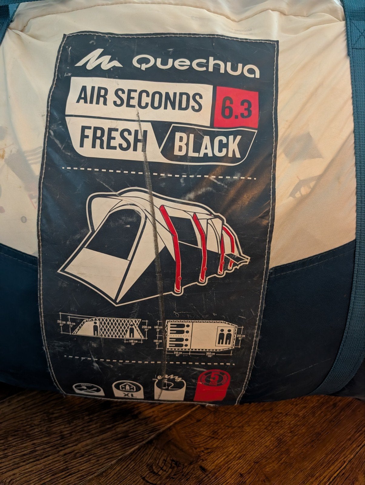 Quechua Air Seconds 6.3 tent + Obelink Soleil Plus Window, Caravans en Kamperen, Tenten, Ophalen